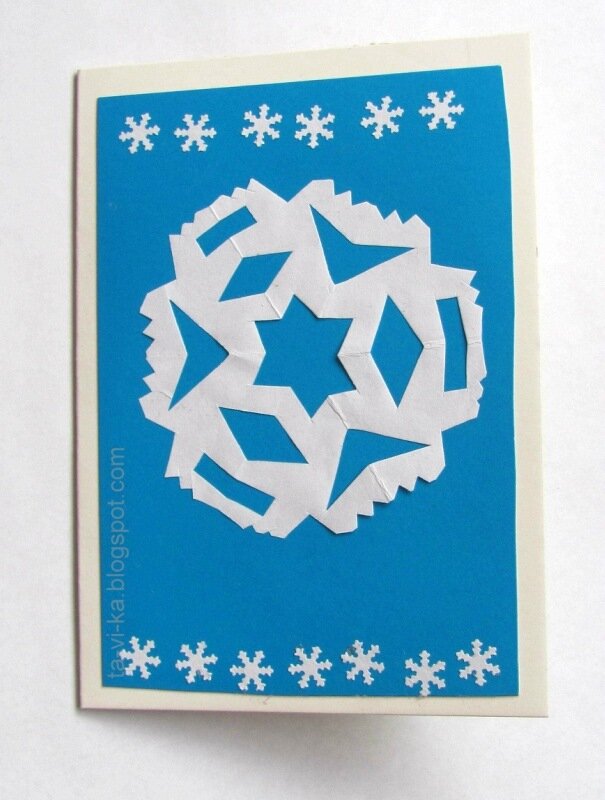 открытка со снежинкой своими руками