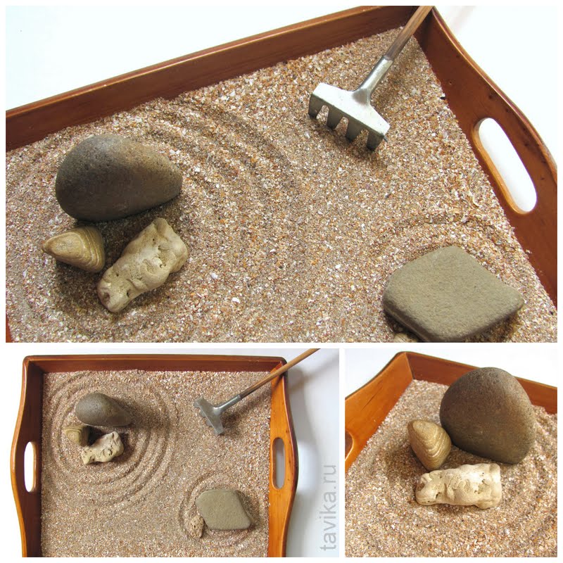 японский сад камней на столе