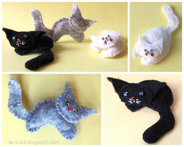 котята из фетра kitten felt