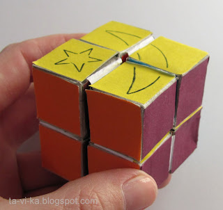 головоломка кубик-трансформер из бумаги