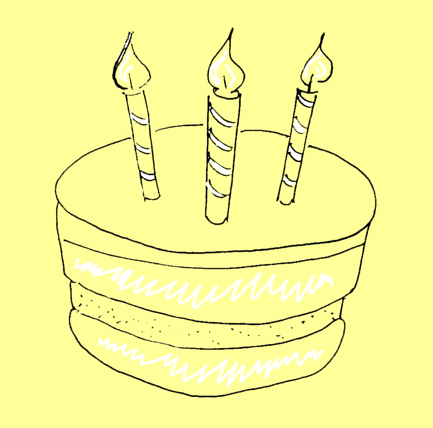 рисунок торта со свечками