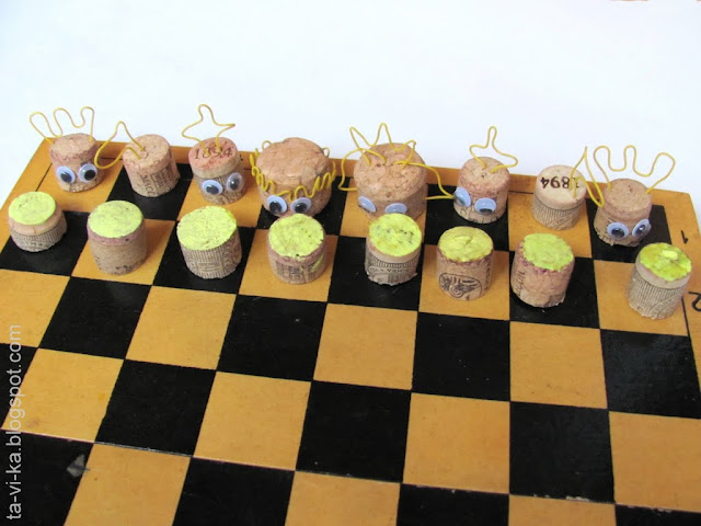 самодельные шахматы из пробок chess wine corks