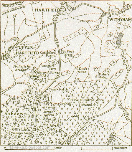 карта сказочного леса Винни-Пуха Winnie-the-Pooh maps