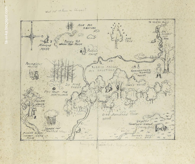 карта сказочного леса Винни-Пуха Winnie-the-Pooh maps