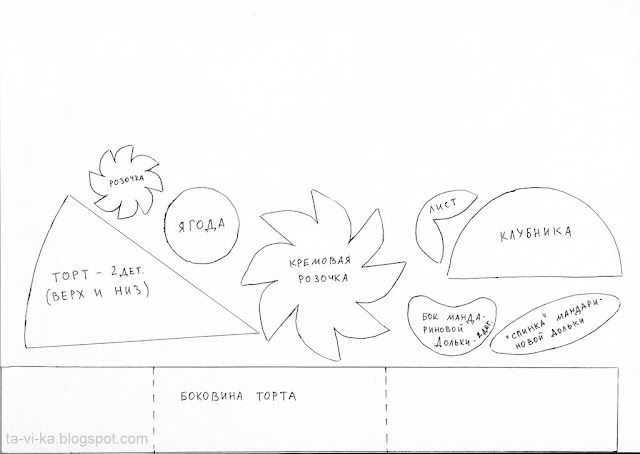 выкройка  торта