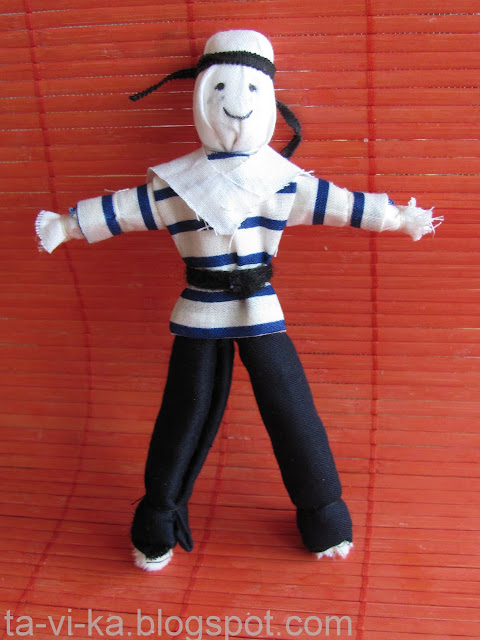 кукла из ткани моряк