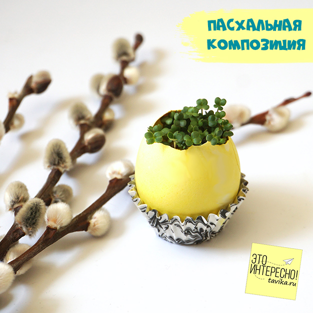 Пасхальная композиция в яйце
